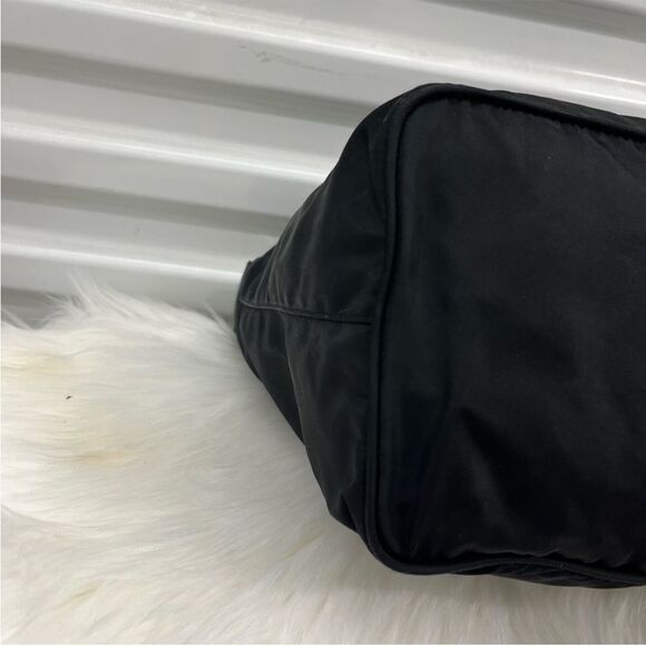 PRADA Black Nylon Tessuto Shoulder Bag Hobo Baguette Re Edition - Picture 10 of 14